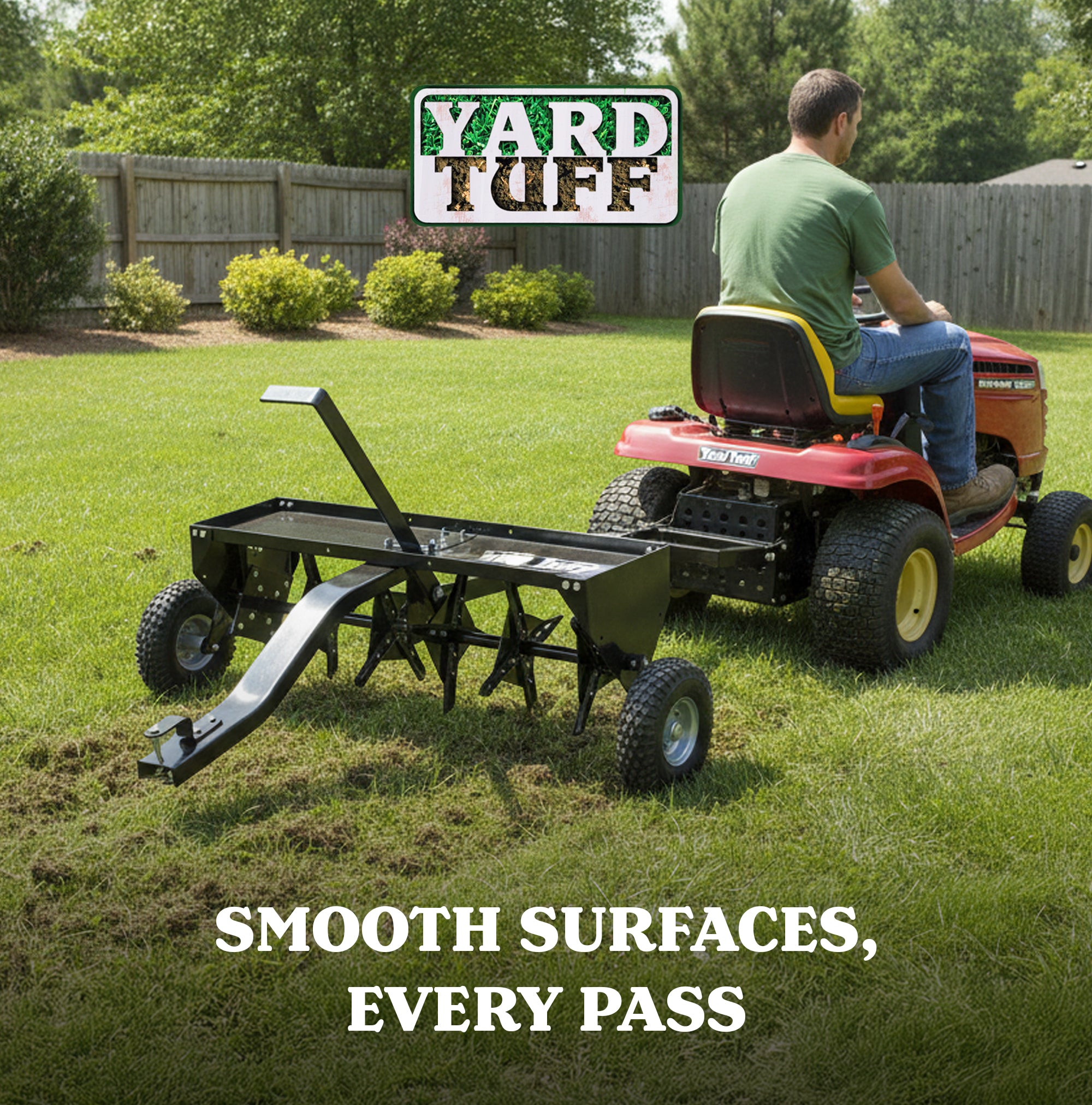 Yard Tuff Steel Plug Aerator Universal Hitch, 40 Inch Wide Working Width, Black