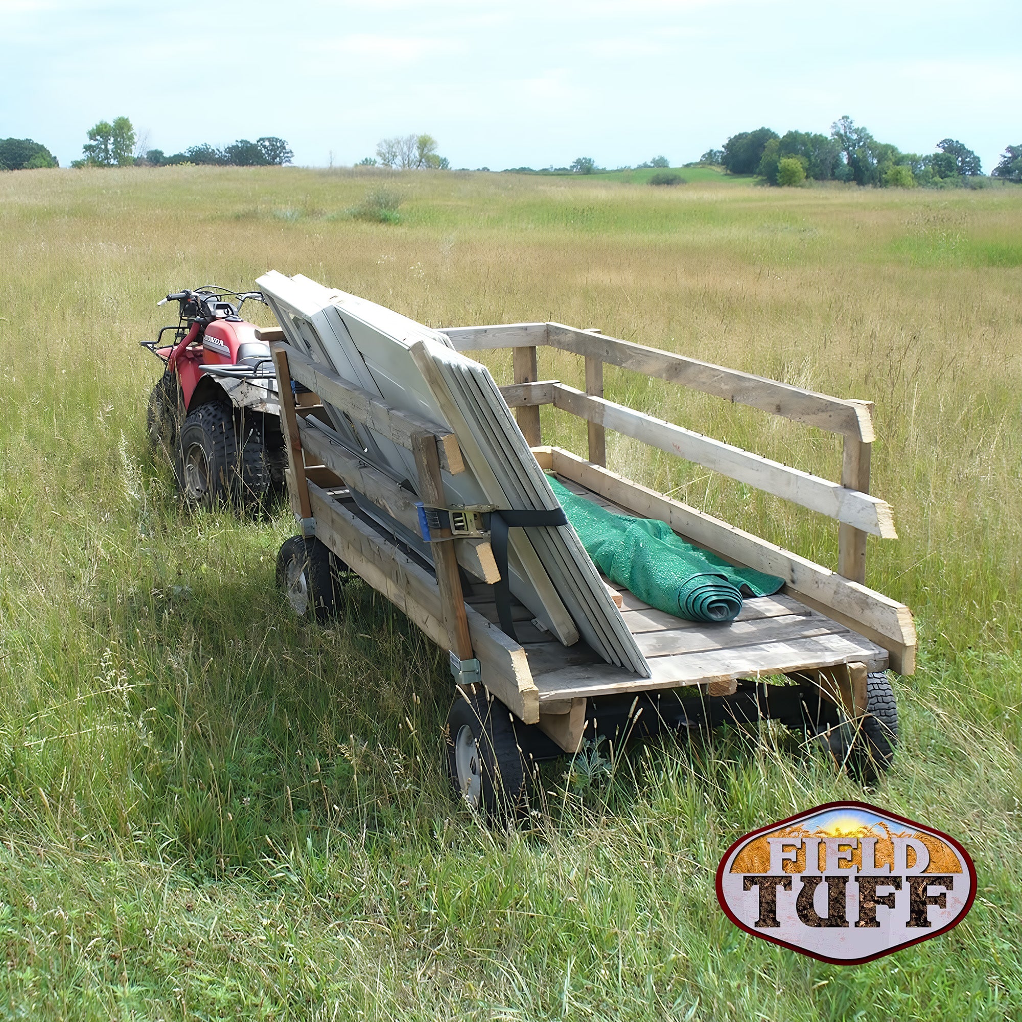 Field Tuff Tow-Behind Utility Trailer for ATV, UTV, or Tractor, 2200 lb Capacity