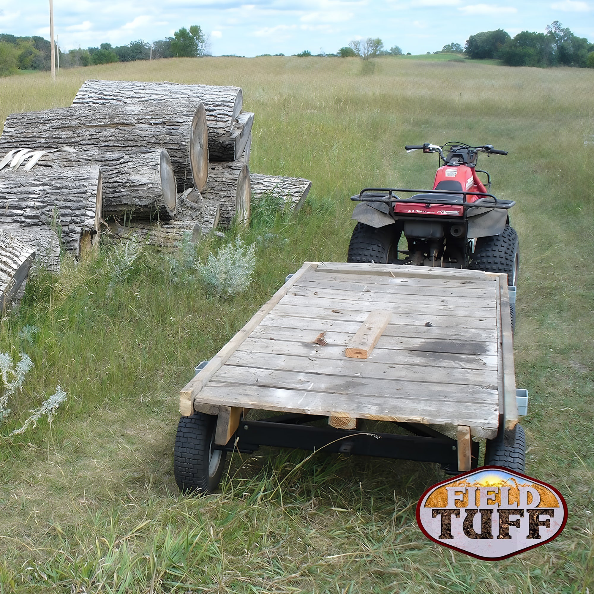 Field Tuff Tow-Behind Utility Trailer for ATV, UTV, or Tractor, 2200 lb Capacity