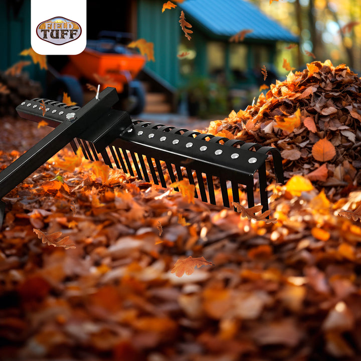 Field Tuff FTF-48SHLR 48 Inch Wide Sleeve Hitch Landscape Rake for Lawn Tractor - VMInnovations