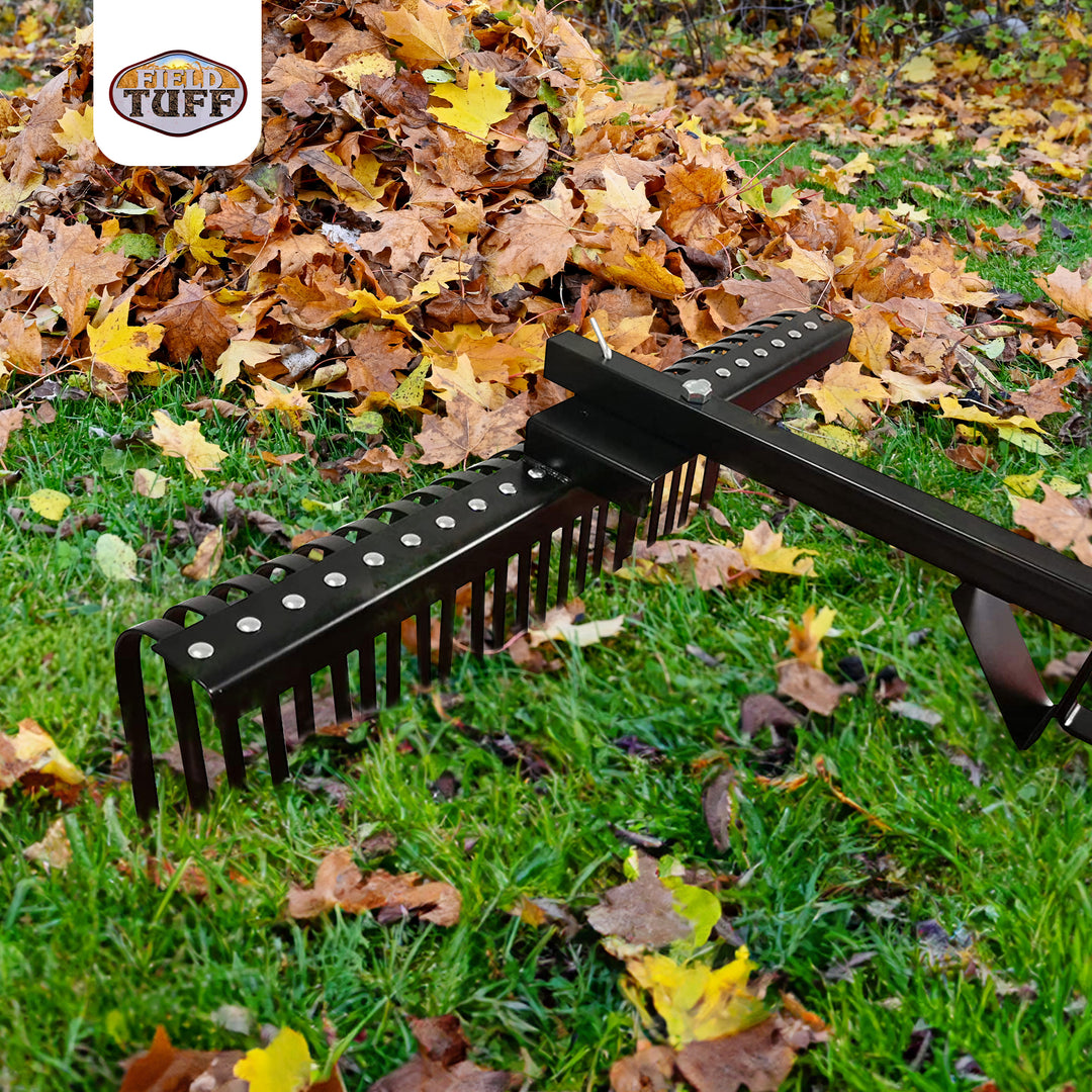 Field Tuff FTF-48SHLR 48 Inch Wide Sleeve Hitch Landscape Rake for Lawn Tractor - VMInnovations