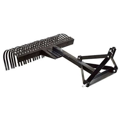 Field Tuff 60 Inch 3 Point Landscape Yard Rake Attachment for Category 1 Tractor