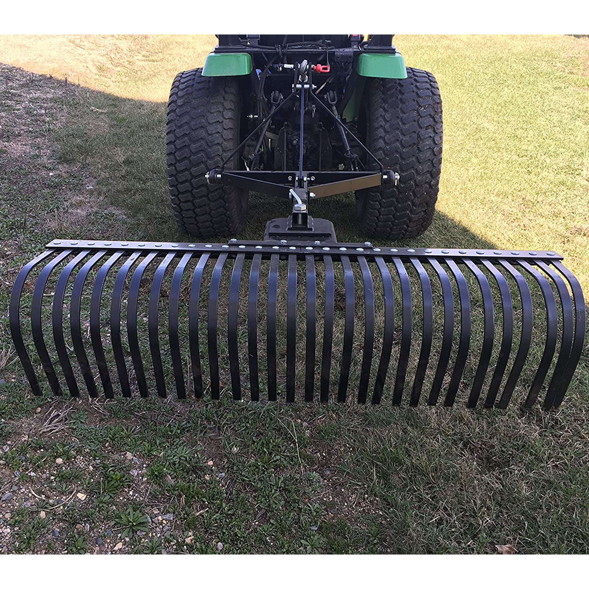Field Tuff 60 Inch 3 Point Landscape Yard Rake Attachment for Category 1 Tractor - VMInnovations