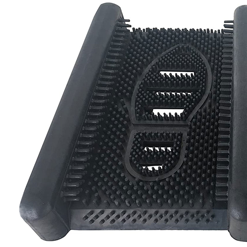 Shop Tuff 15 x 12 Inch Rubber Boot Scraper for Cleaning Off Dirt and Mud, Black
