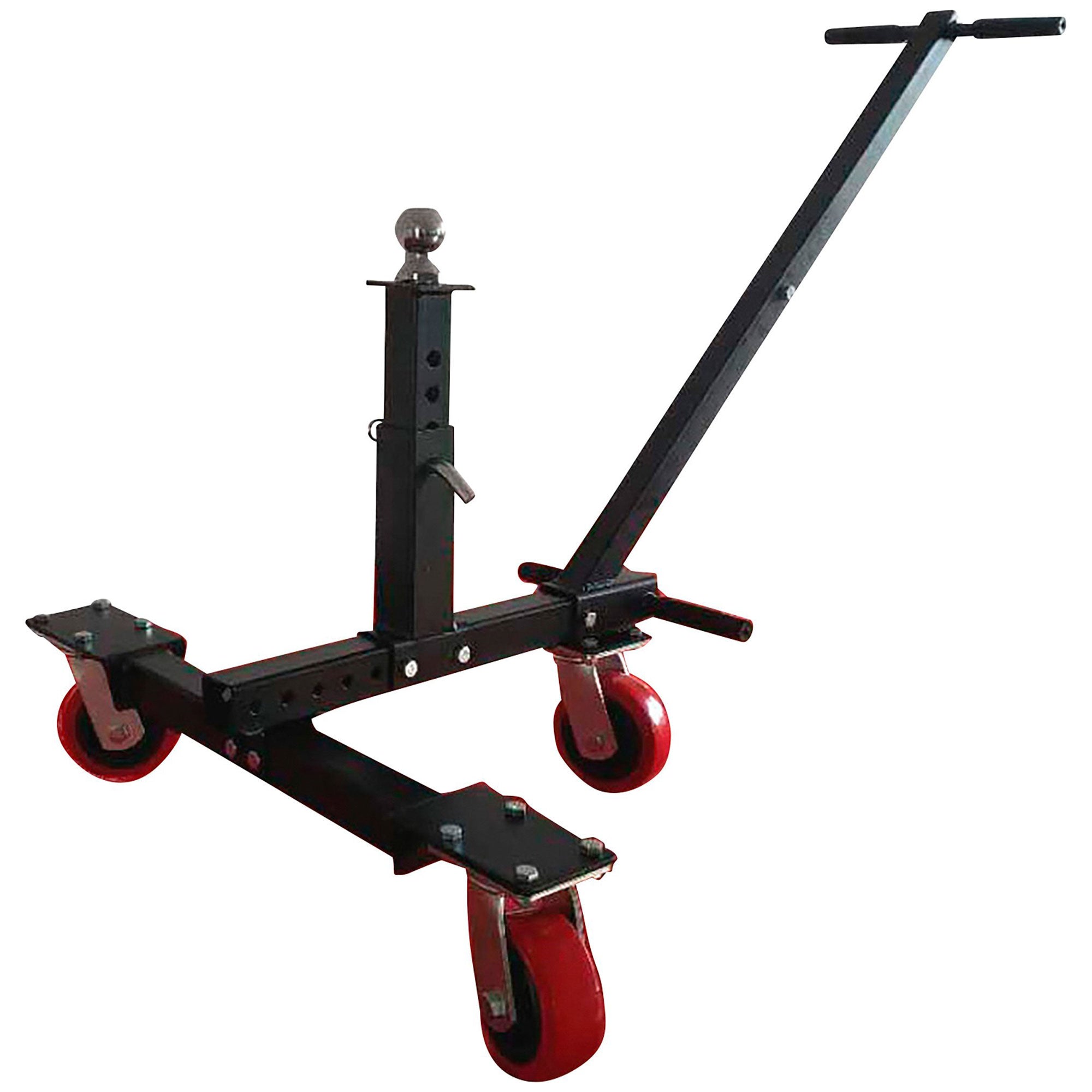 Tow Tuff TMD-1000HSD Adjustable Steel 1000lb Hard Surface Trailer Dolly, Black - VMInnovations