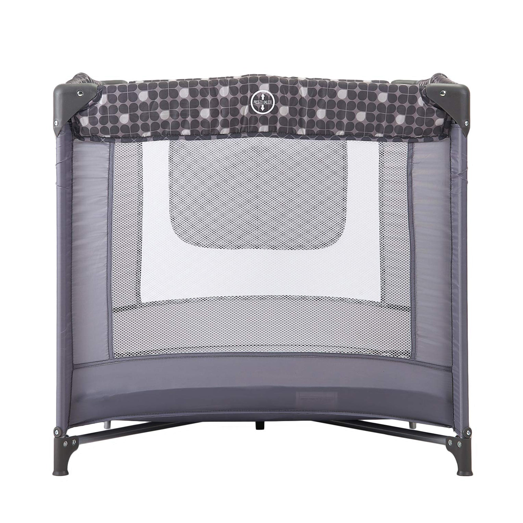 Pamo Babe Portable Crib closed Baby Playpen w/ Mattress & Carry Bag, Gray (Used) - VMInnovations