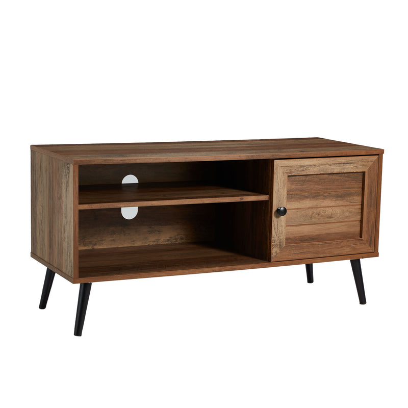 Jomeed Retro Mid Century Wooden TV Entertainment Console with Storage Shelves