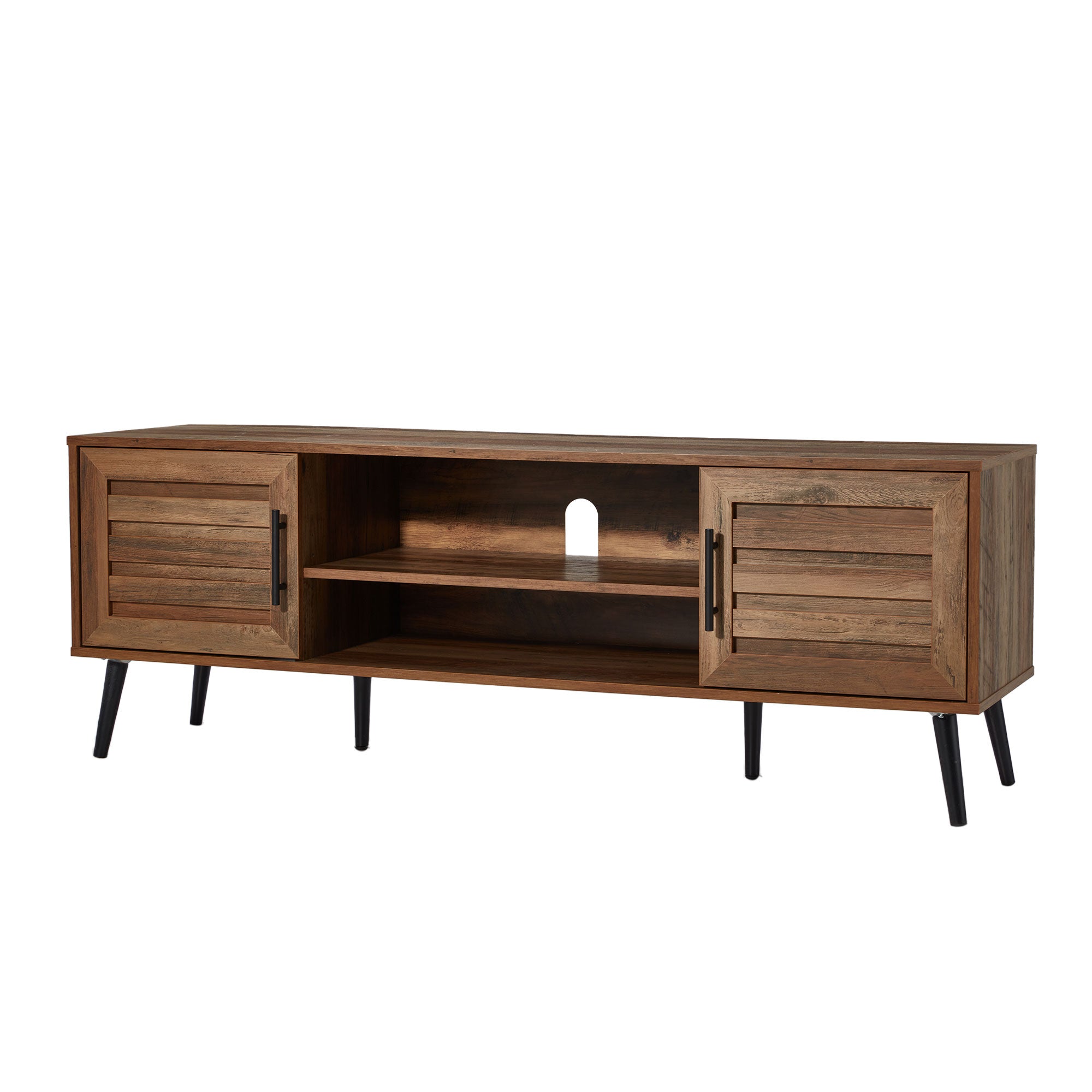 Jomeed Mid Century Modern Wooden TV Entertainment Console with Storage Shelf - VMInnovations