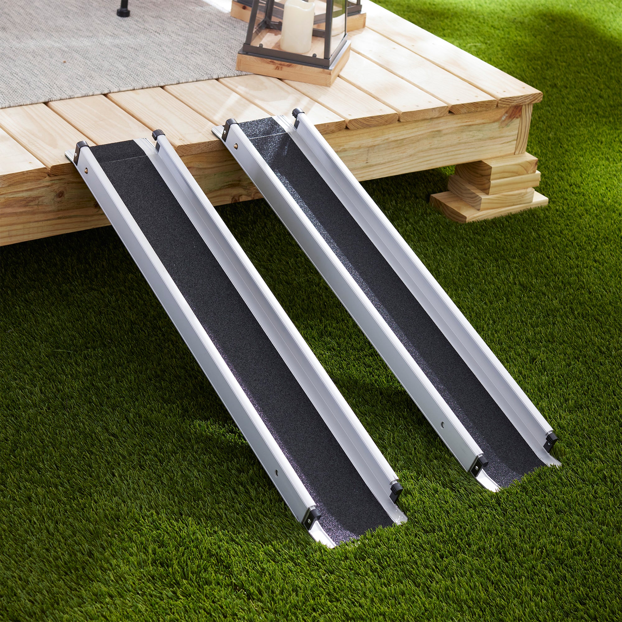 JOMEED Portable Adjustable Aluminum Wheelchair Ramp, 600lb Capacity (Open Box) - VMInnovations
