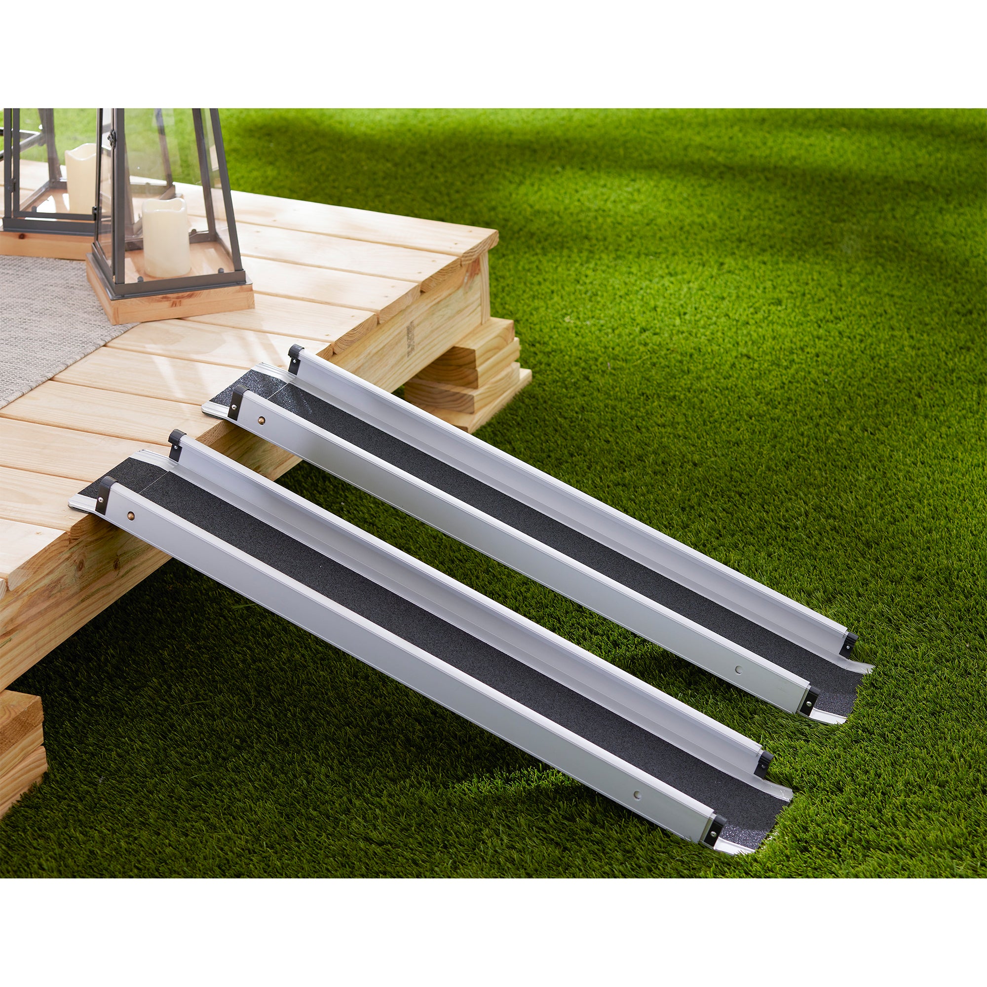 JOMEED Portable Adjustable Aluminum Wheelchair Ramp, 600lb Capacity (Open Box) - VMInnovations