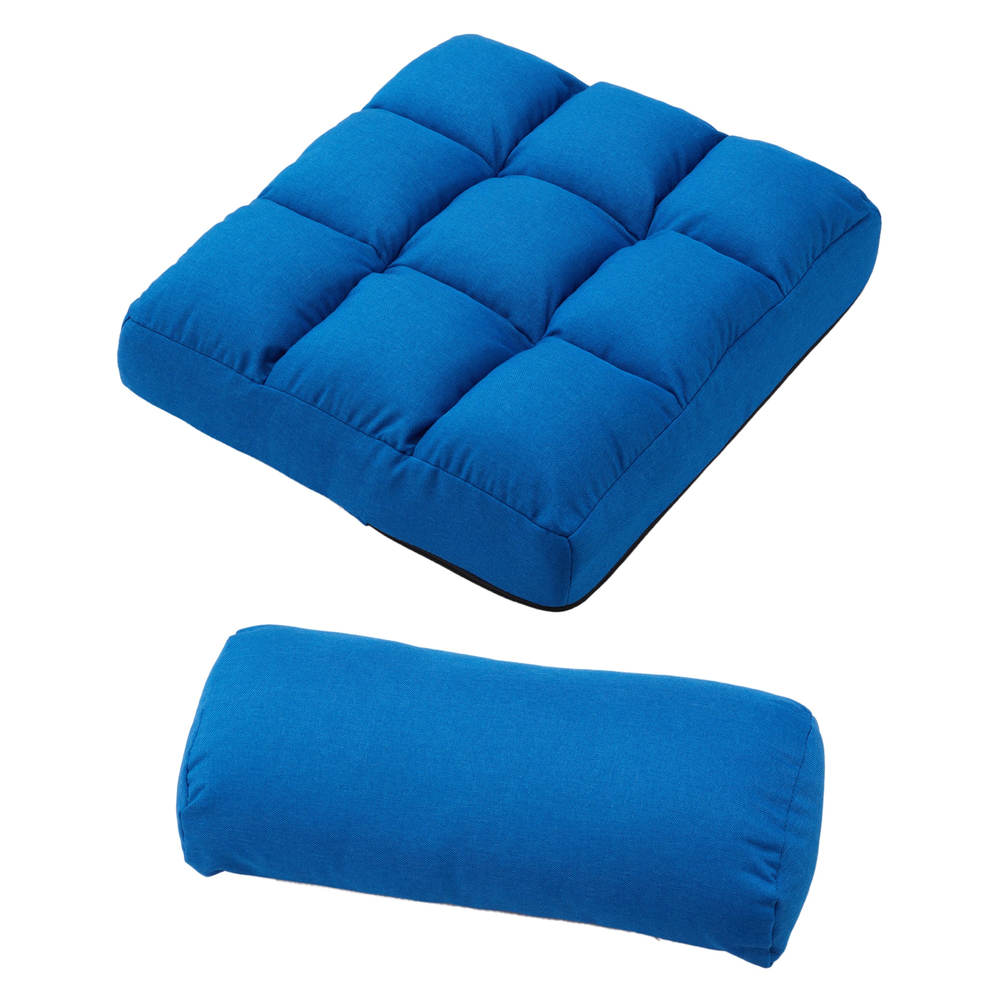 JOMEED Folding Chaise Lounge Chair Armrests and Chaise Pillow, Blue (Open Box) - VMInnovations