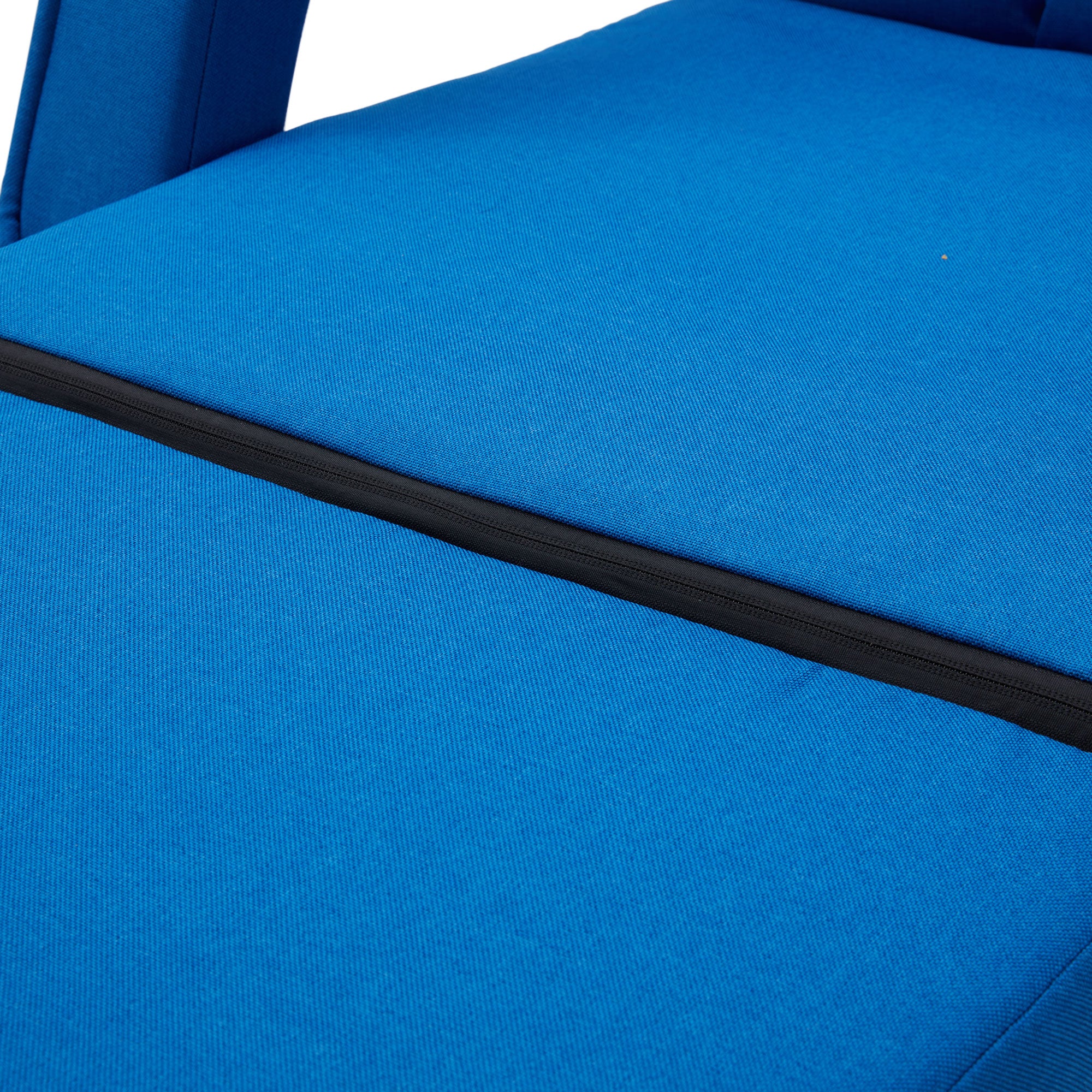 JOMEED Folding Chaise Lounge Chair Armrests and Chaise Pillow, Blue (Open Box) - VMInnovations
