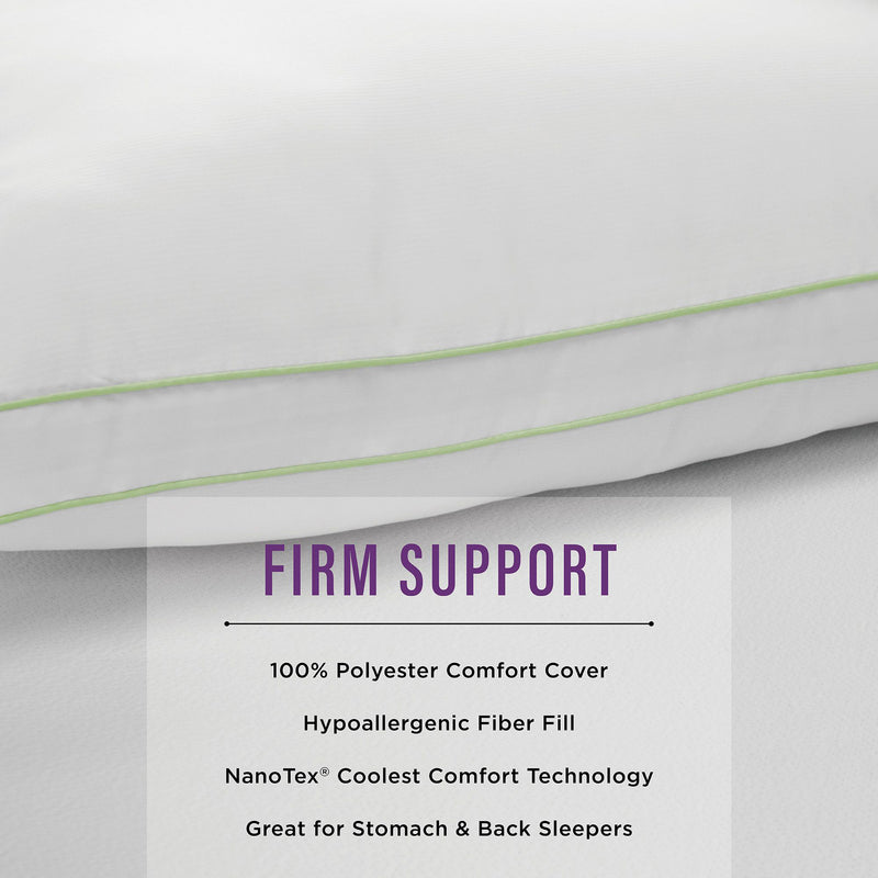 SensorPEDIC SofLOFT Firm Density Polyester Luxury Fabric Pillow, 2 Pack, Queen