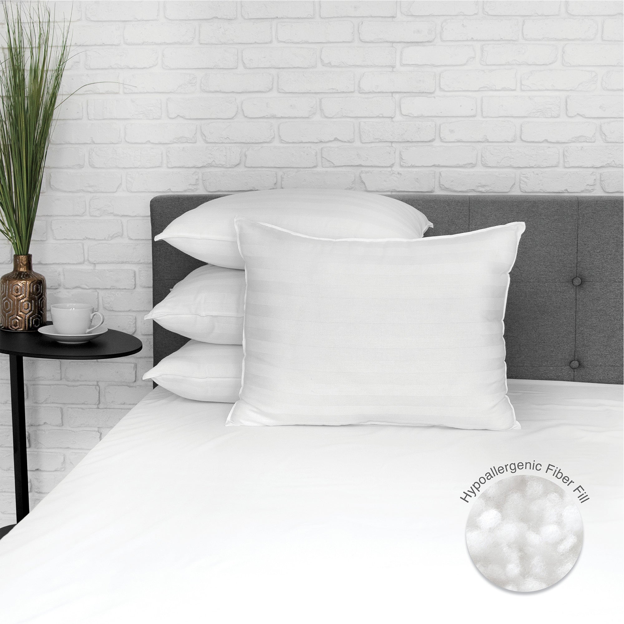BioPEDIC Eco Classic 250 Thread Count Cotton Cover Standard Bed Pillow, 4 Pack
