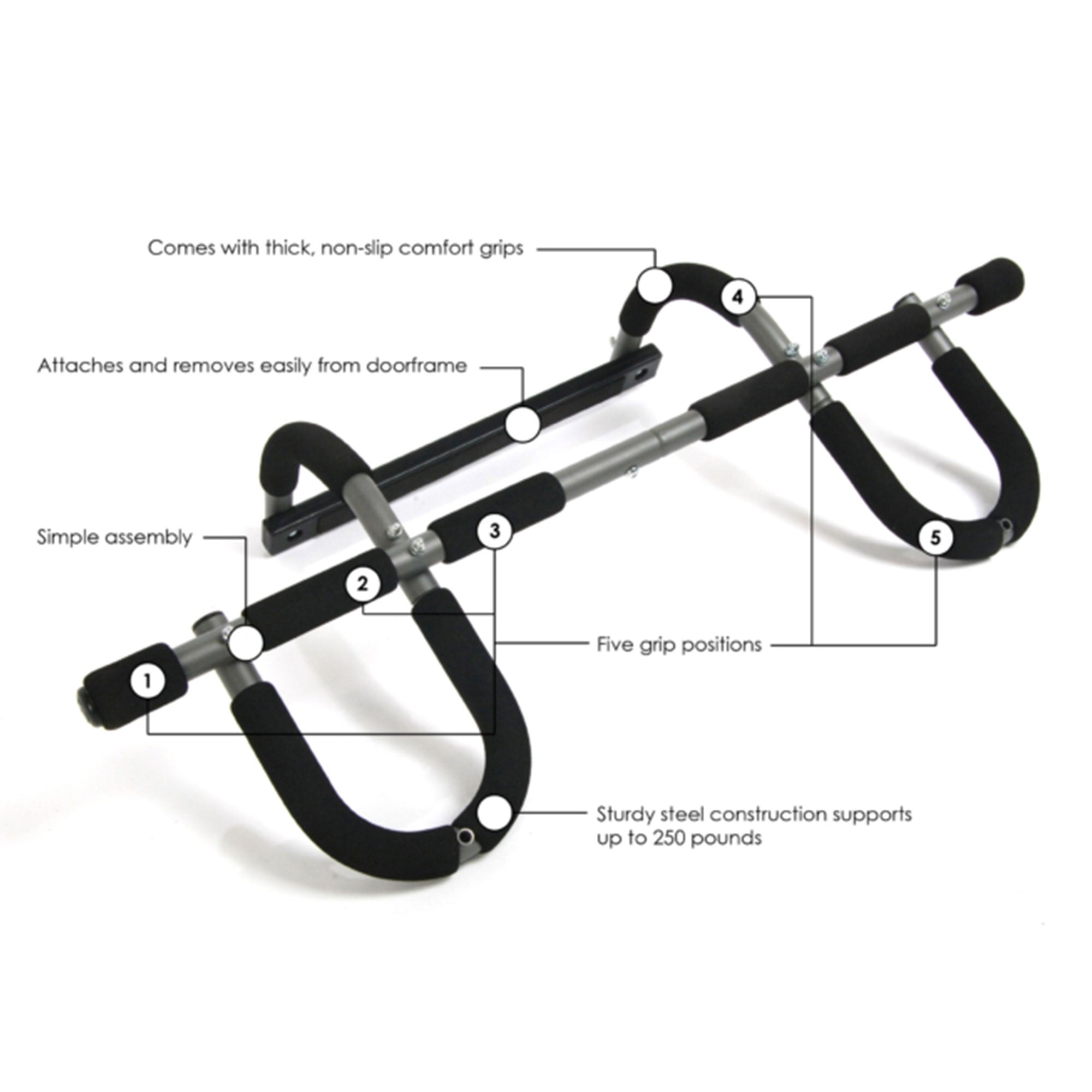 Stamina Products 50-0050 Doorway Trainer Plus Door Gym Home Exercise Pull Up Bar - VMInnovations