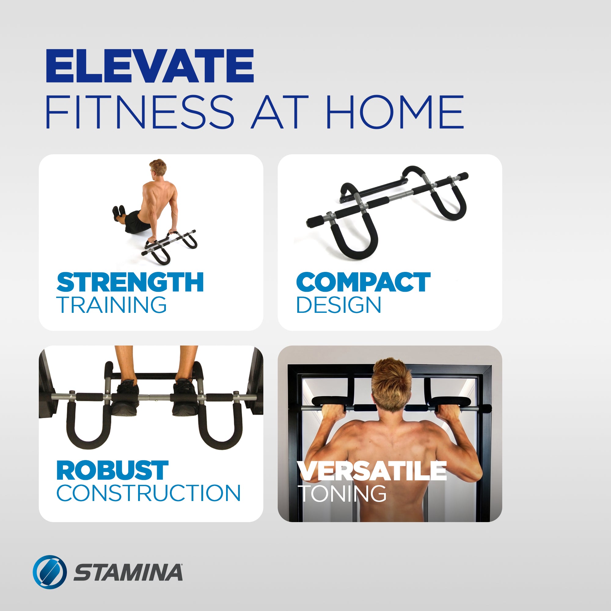 Stamina Products 50-0050 Doorway Trainer Plus Door Gym Home Exercise Pull Up Bar - VMInnovations