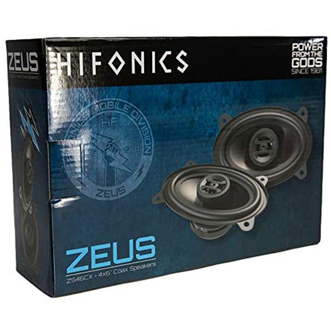 Hifonics Zeus ZS46CX 4x6 Inch 2 Way 200W Car Audio Coaxial Speaker System, Pair - VMInnovations