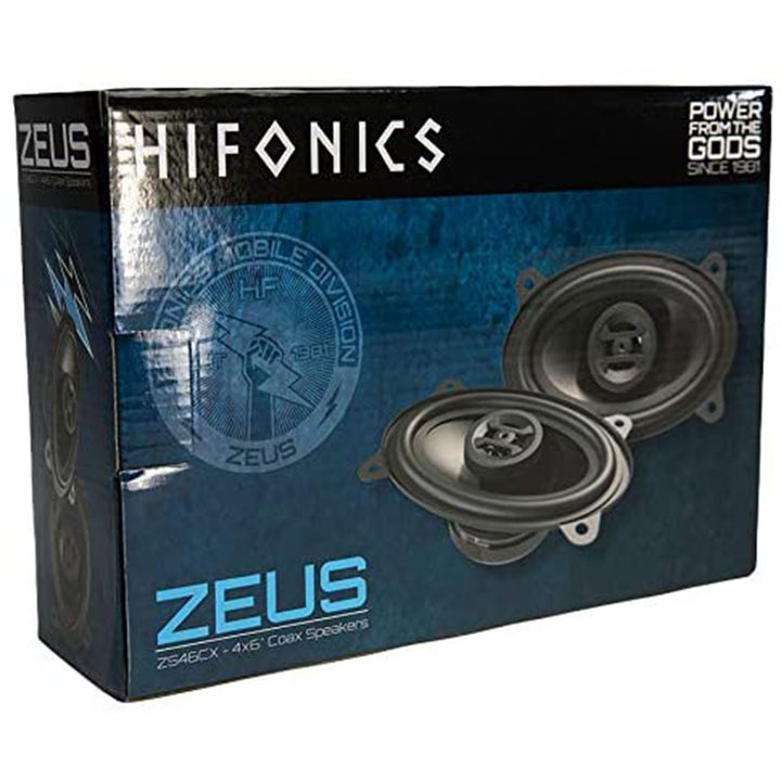Hifonics Zeus ZS46CX 4x6 Inch 2 Way 200W Car Audio Coaxial Speaker System, Pair - VMInnovations