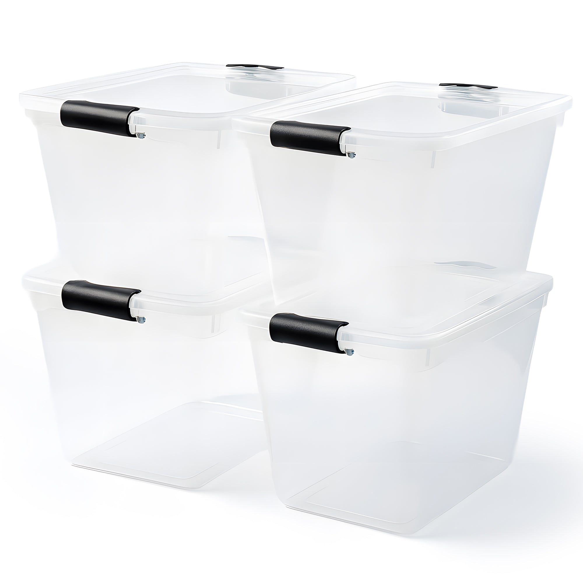 Homz Large Clear Stackable Storage Container Bin, 31 Quart, 4 Count (Used) - VMInnovations