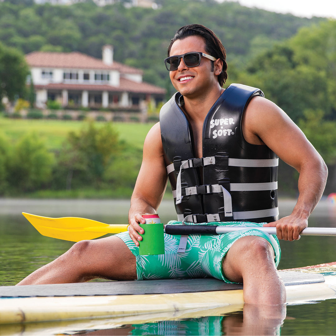 TRC Recreation Super Soft Medium Life Jacket Vinyl Coated Foam Swim Vest, Yellow - VMInnovations