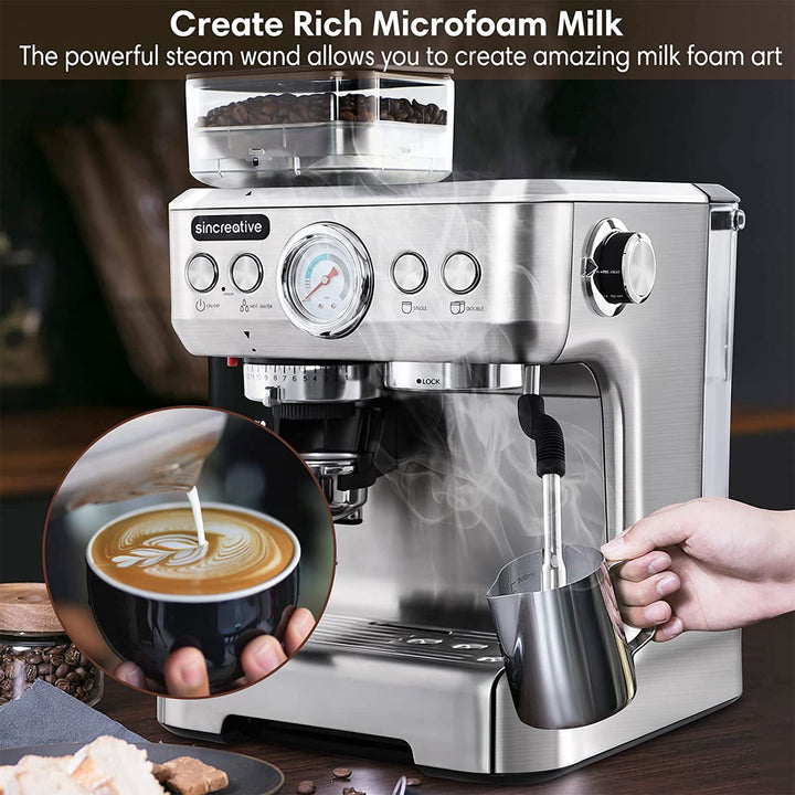 Sincreative Espresso Machine & Coffee Maker w/ Grinder & Steam Wand (For Parts) - VMInnovations