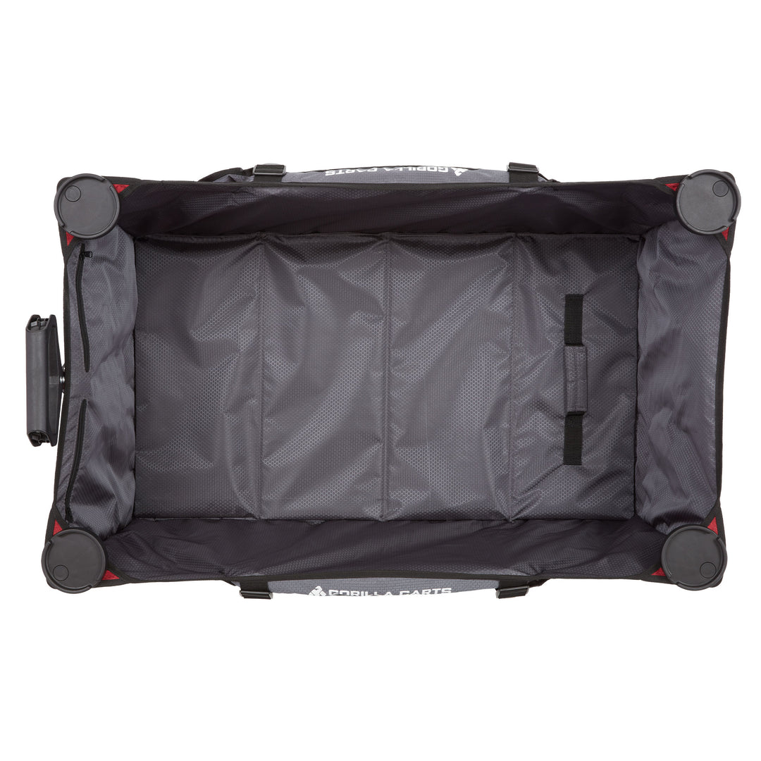 Gorilla Carts 7 Cubic Feet Foldable Utility Beach Wagon with Oversized Bed, Red - VMInnovations