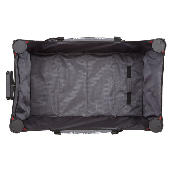 Gorilla Carts 7 Cubic Feet Foldable Utility Beach Wagon with Oversized Bed, Red - VMInnovations