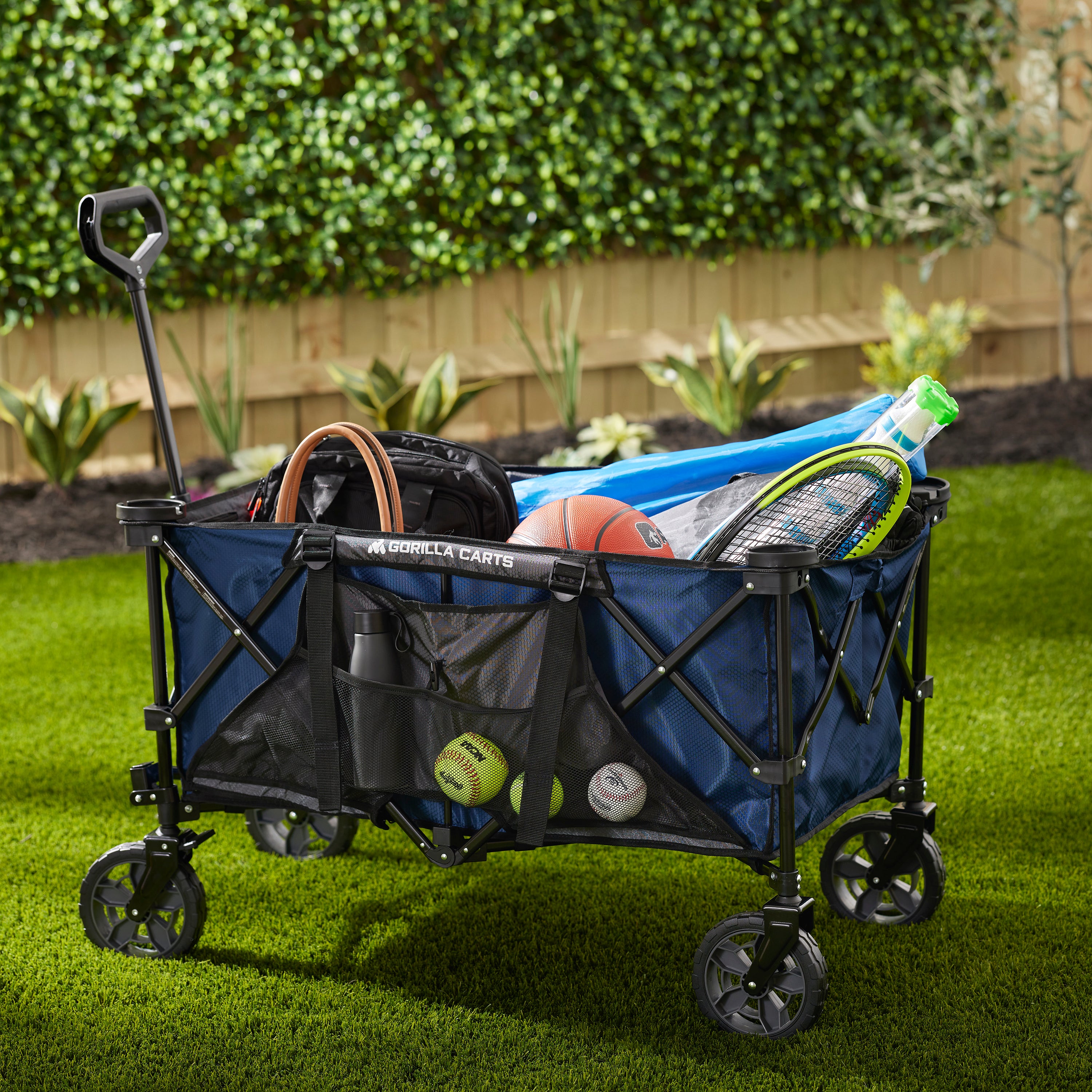Gorilla Carts 7 Cubic Ft Foldable Utility Beach Wagon w/ Oversized Bed(Open Box) - VMInnovations