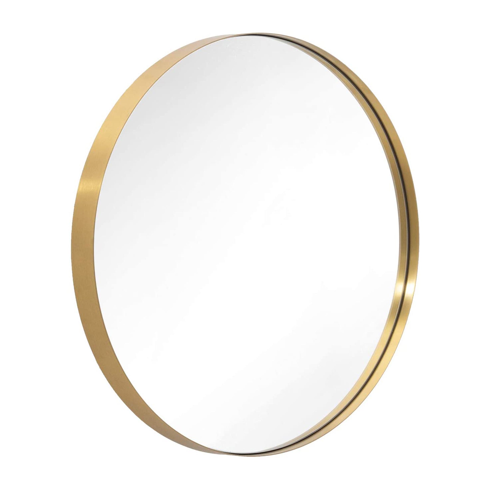ANDY STAR 24 Inch Round Circle Mirror w/ Stainless Steel Metal Frame (Open Box) - VMInnovations