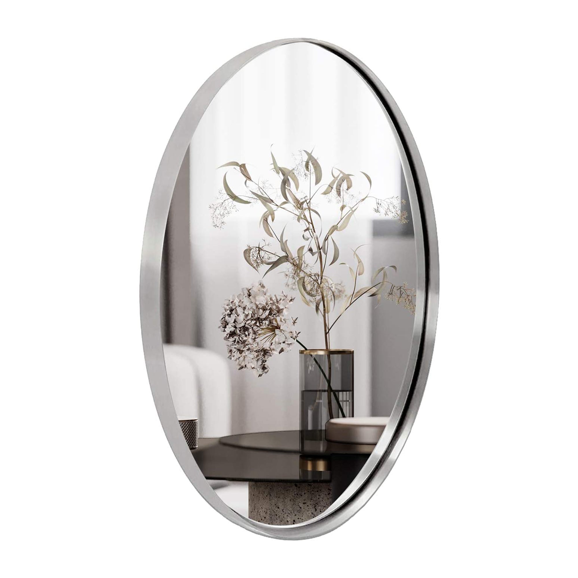 ANDY STAR Modern 22 x 30 Inch Oval Wall Hanging Bathroom Mirror (Open Box) - VMInnovations