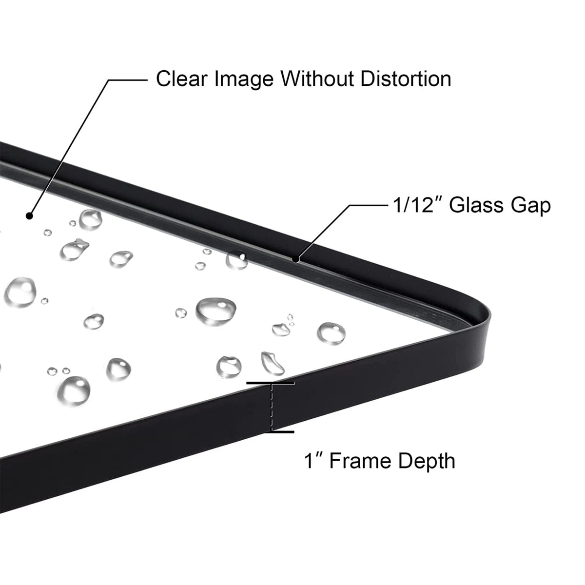 ANDY STAR 22"x30" Rectangular Hanging Bathroom Mirror, Matte Black (For Parts) - VMInnovations