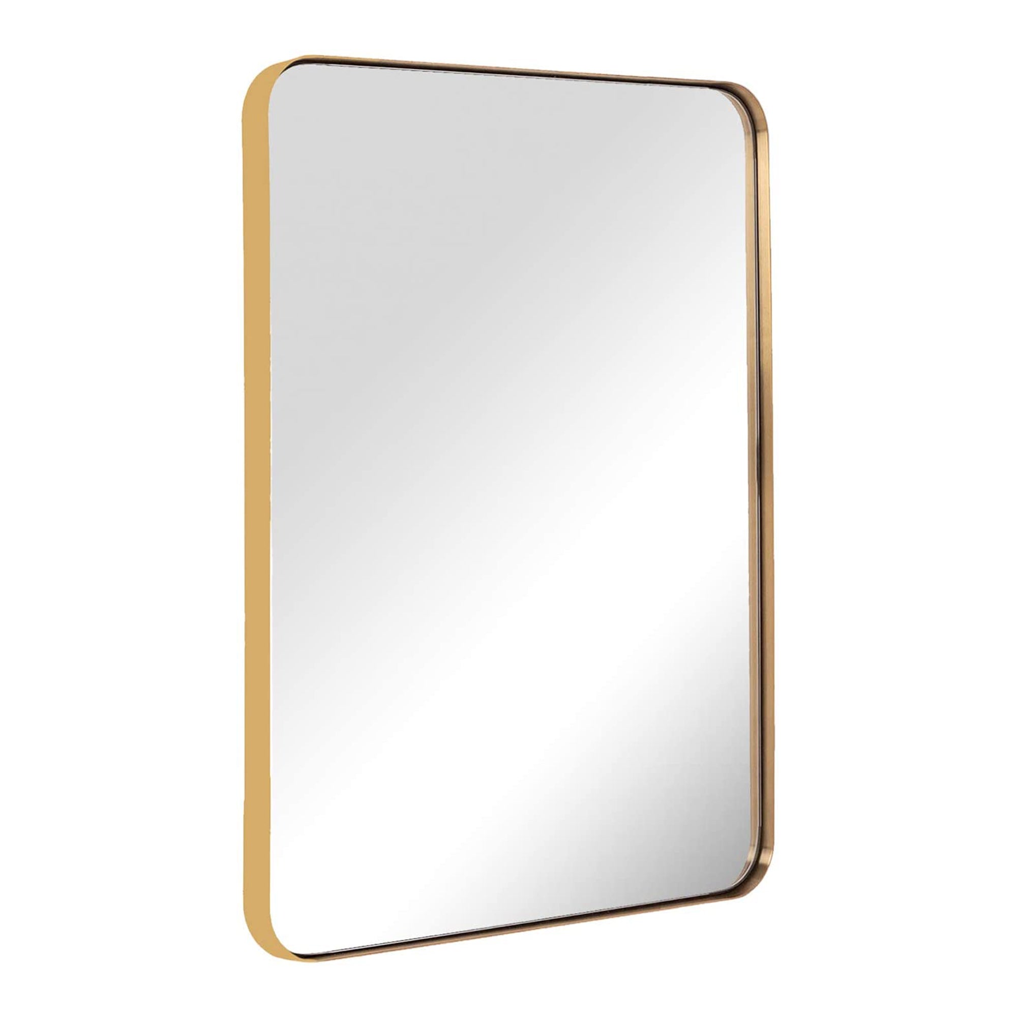 ANDY STAR Modern 20 x 28 Inch Rectangular Hanging Bathroom Vanity Mirror, Gold