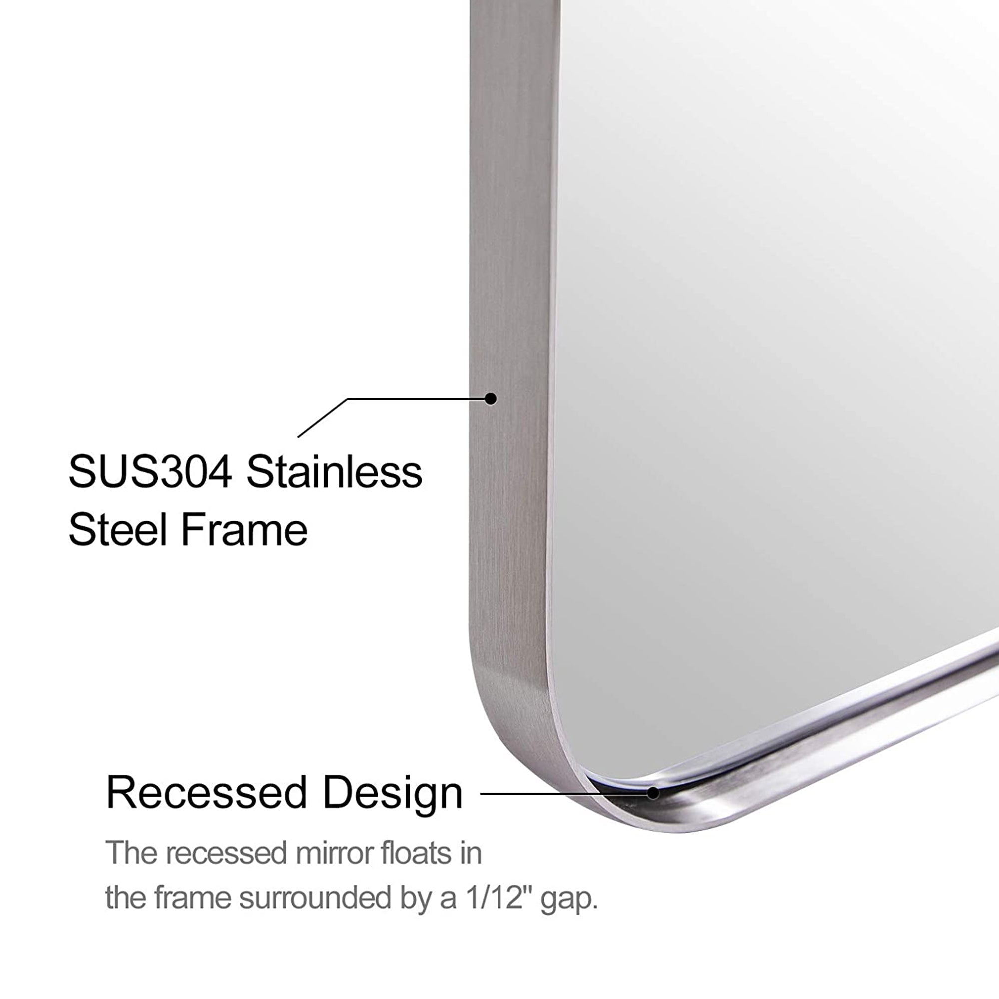 Modern 22 x 30 In Rectangular Hanging Bathroom Mirror, (Open Box) - VMInnovations