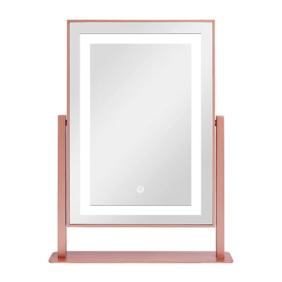 ANDY STAR 14 x 19 Inch Tabletop Mount Vanity Mirror with 2 Lighting Modes, Pink