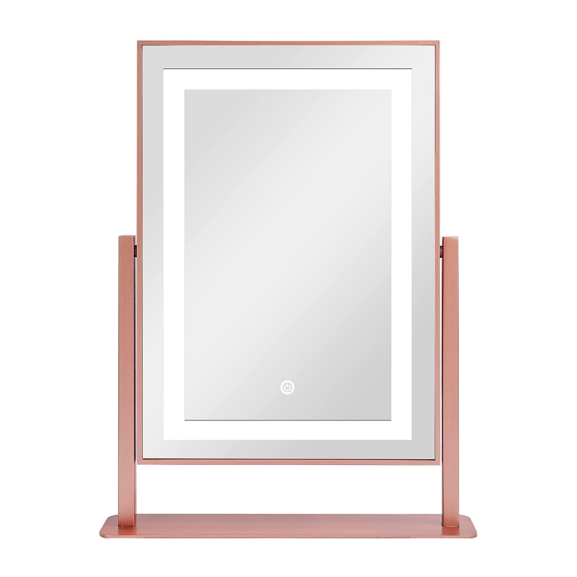 ANDY STAR 14 x 19 Inch Tabletop Mount Vanity Mirror with 2 Lighting Modes, Pink - VMInnovations