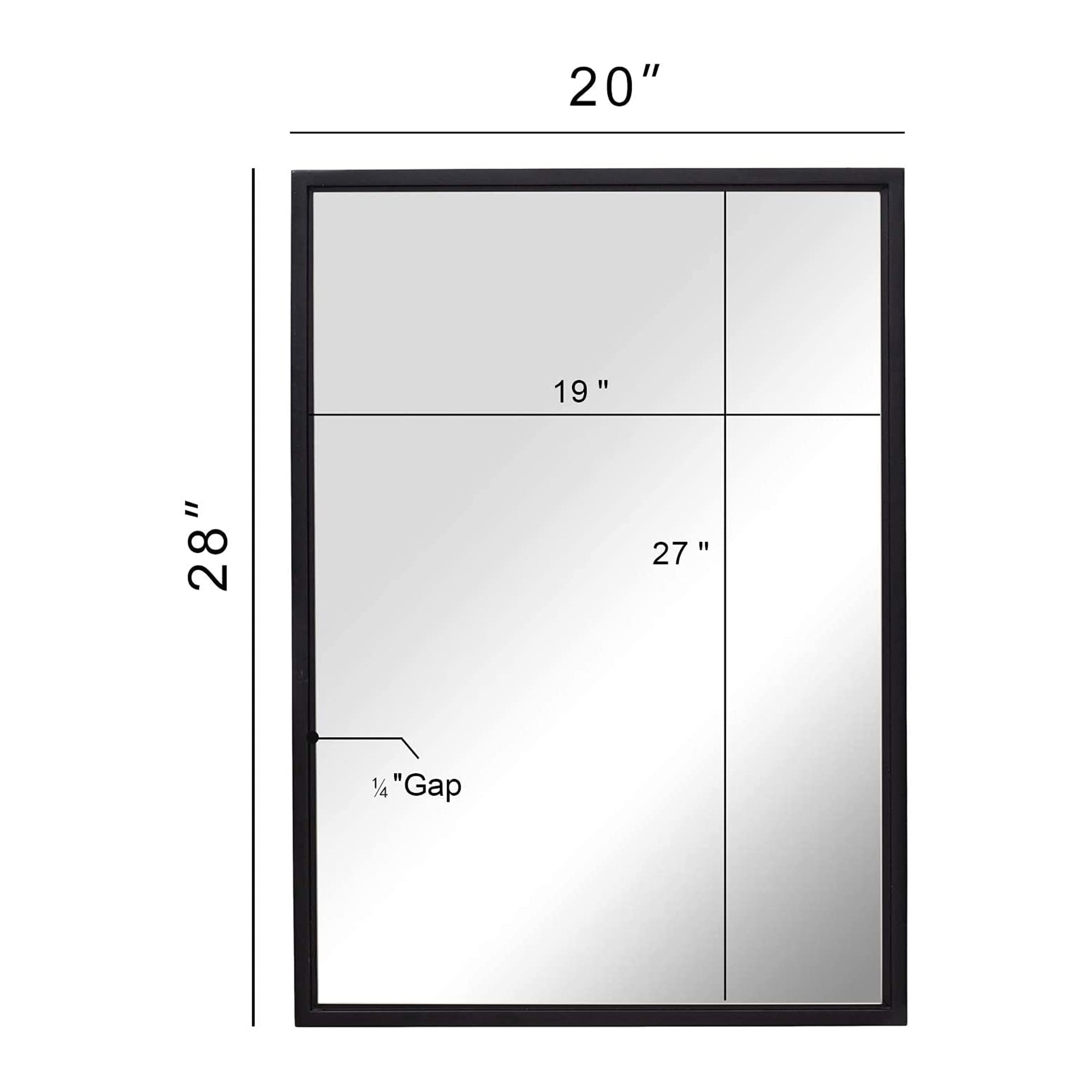 ANDY STAR Modern 20 x 28 Inch Hanging Bathroom Vanity Mirror (Open Box) - VMInnovations