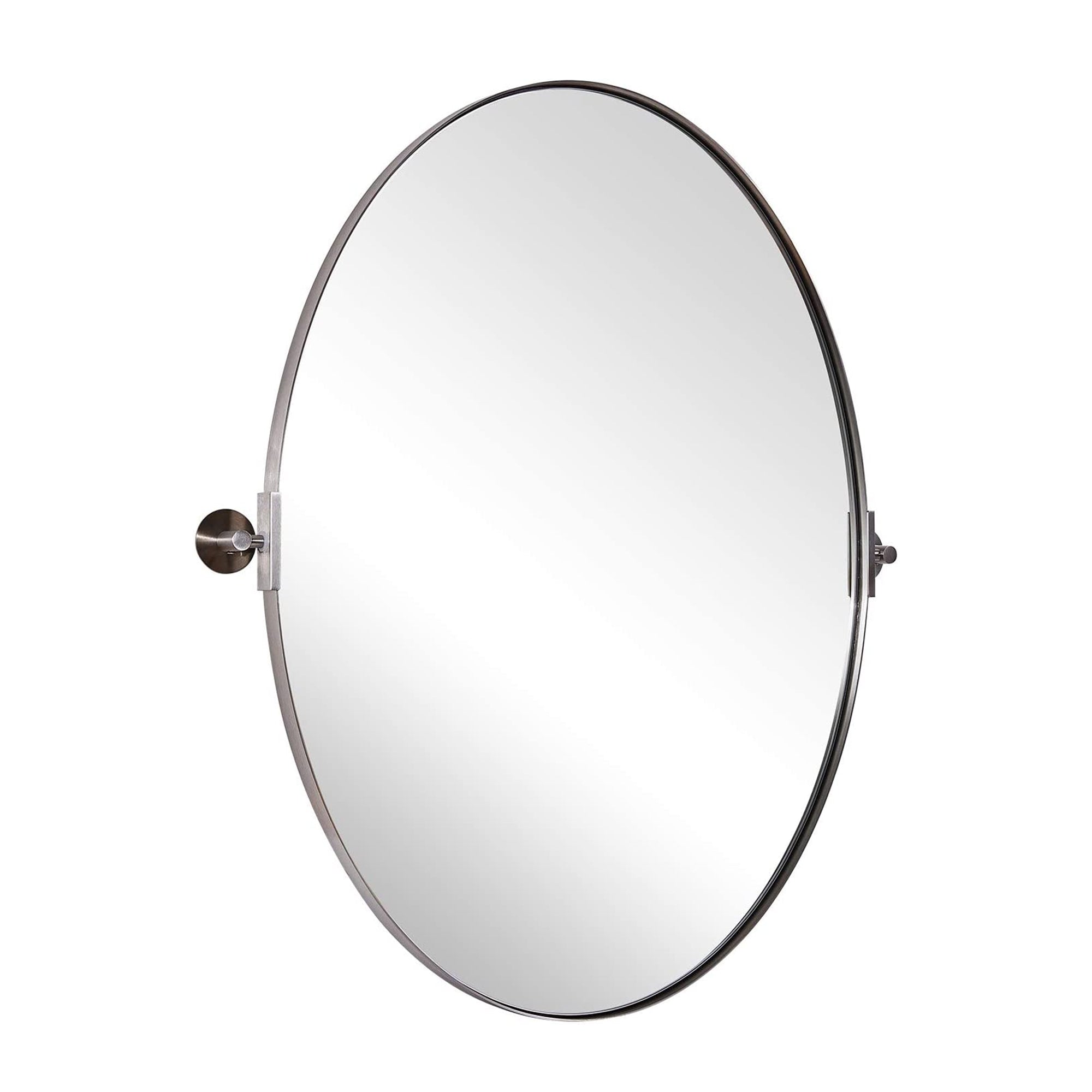 Moon Mirror Modern Oval Wall Pivot Steel Bathroom Mounted Mirror (Open Box) - VMInnovations