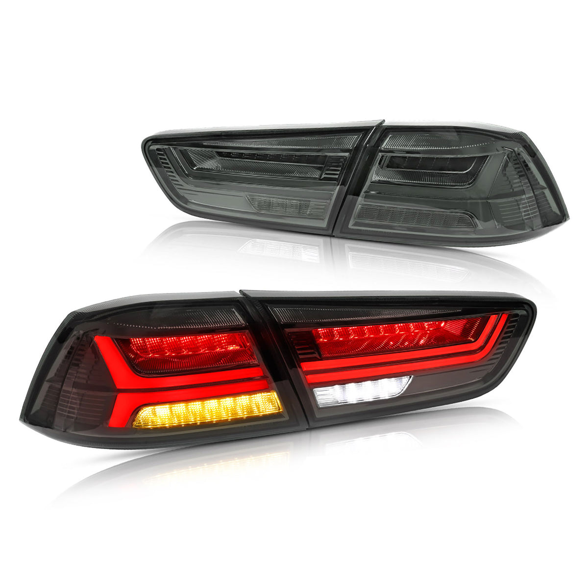 Vland YAB-YS-0155B LED Taillights for 2008-2020 Mistubishi Lancer, Tinted, Pair