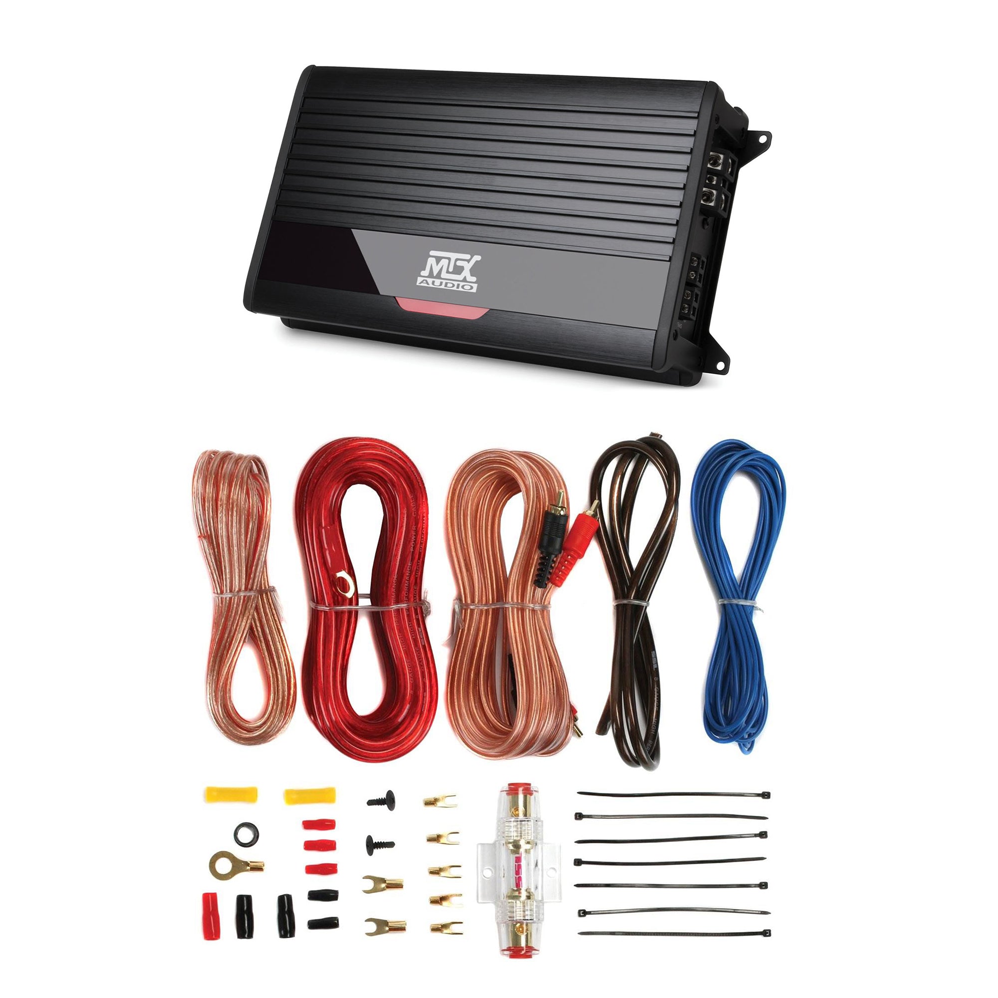 MTX Class D 1000 Watt Mono Block Amplifier & Soundstorm 8 Gauge Amp Wiring Kit - VMInnovations