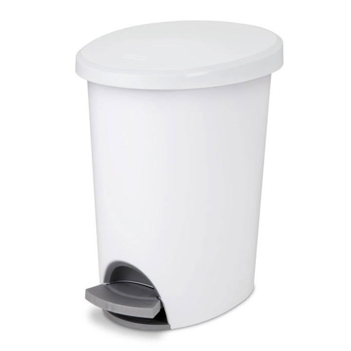 Sterilite 10818002 2.6 Gallon Ultra StepOn Wastebasket with Lid and Base, 8 Pack - VMInnovations