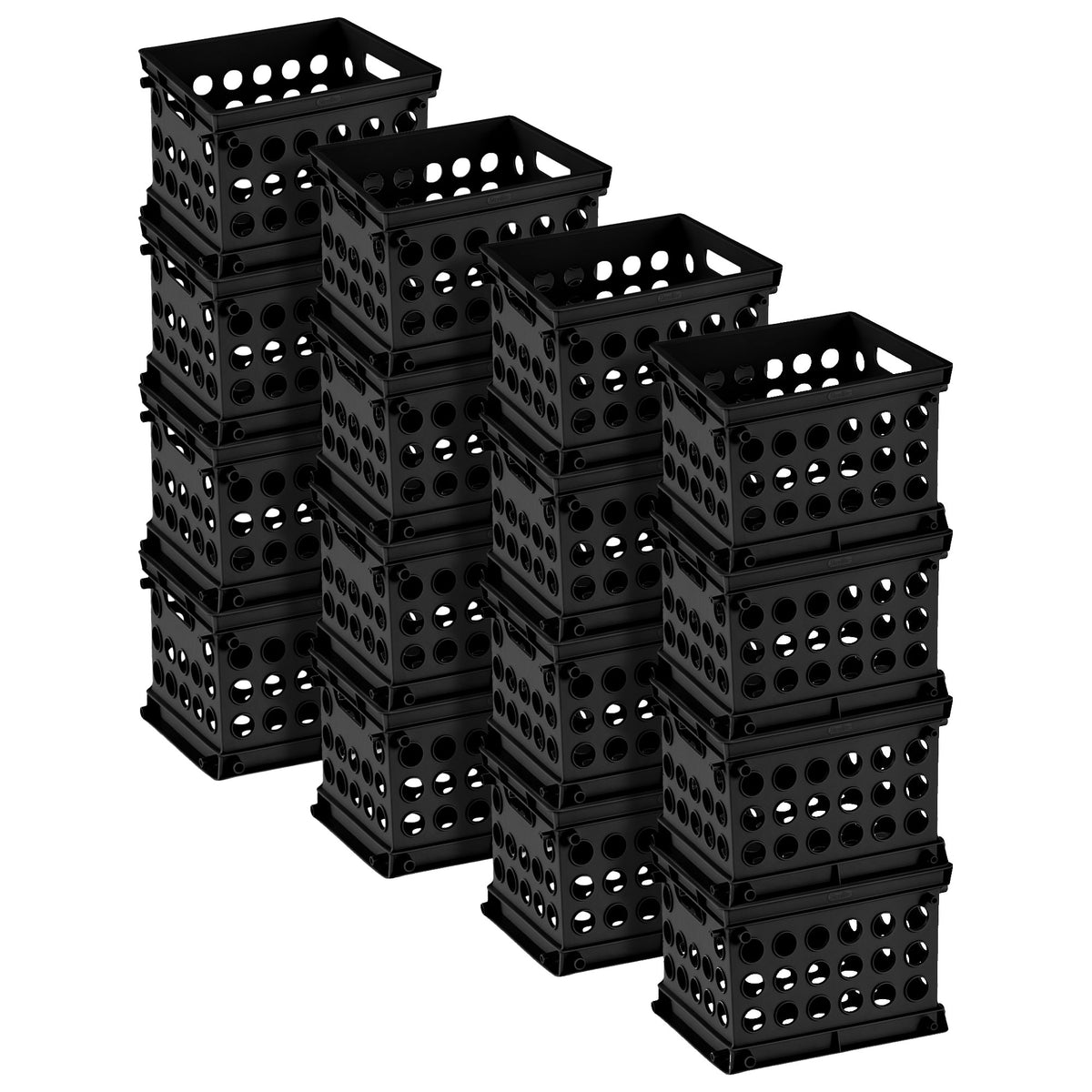 Sterilite Mini Crate Stackable Plastic Storage Bin Organizer w/ Handles, 16 Pack