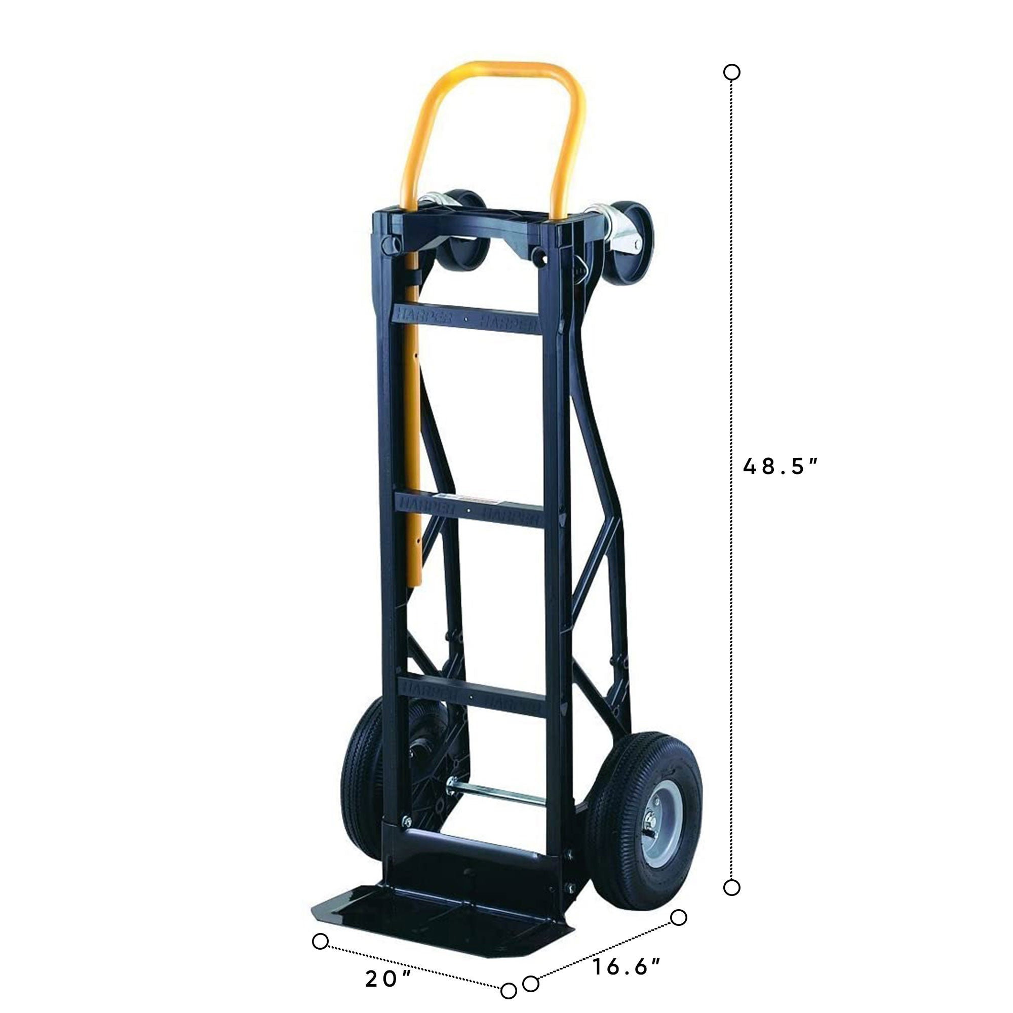 Harper Trucks 700 Lb Capacity Convertible Hand Truck Dolly, Black (Used) - VMInnovations