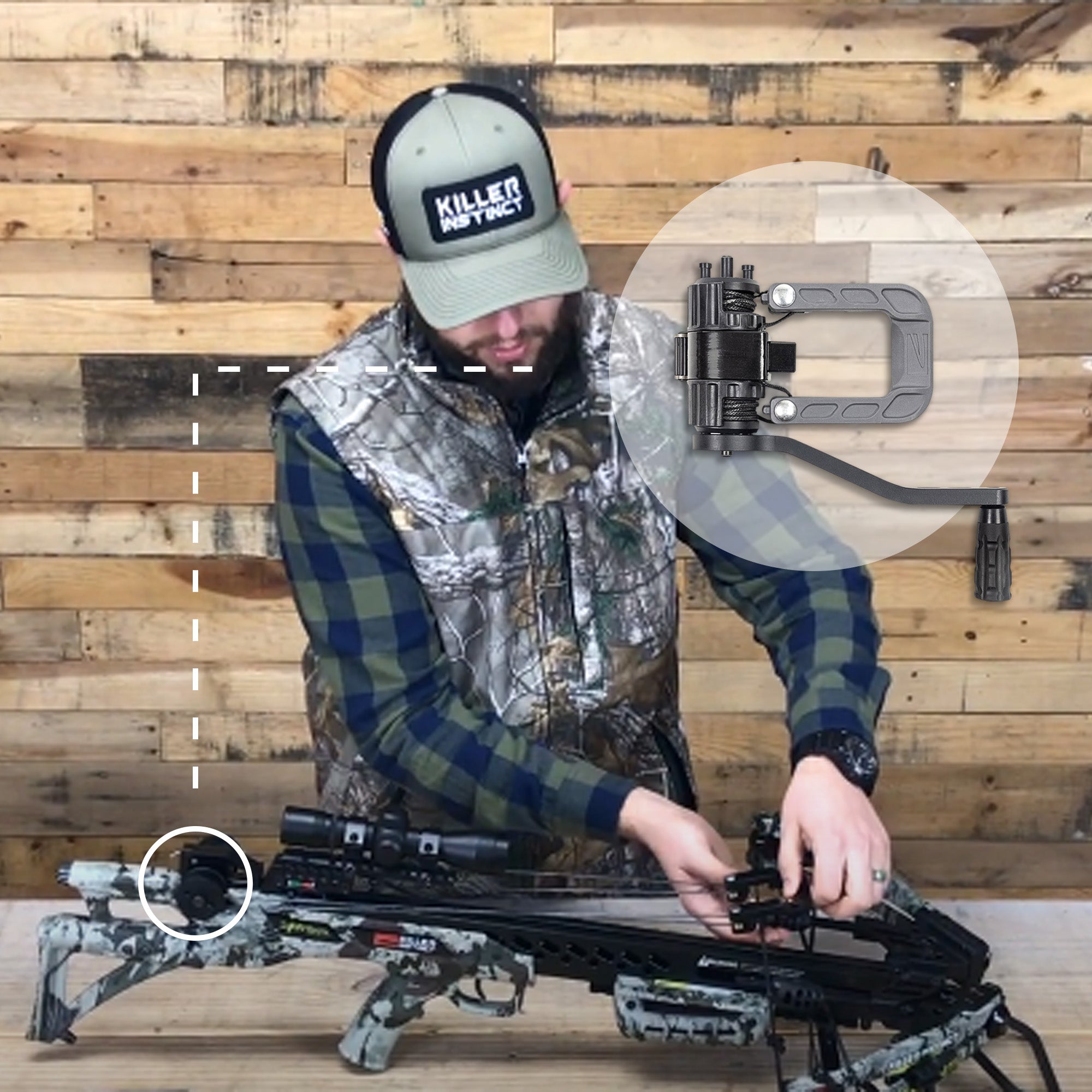 Killer Instinct 2078-2 Compact Silent Crank w/ Wide Sled for Crossbow (Open Box) - VMInnovations