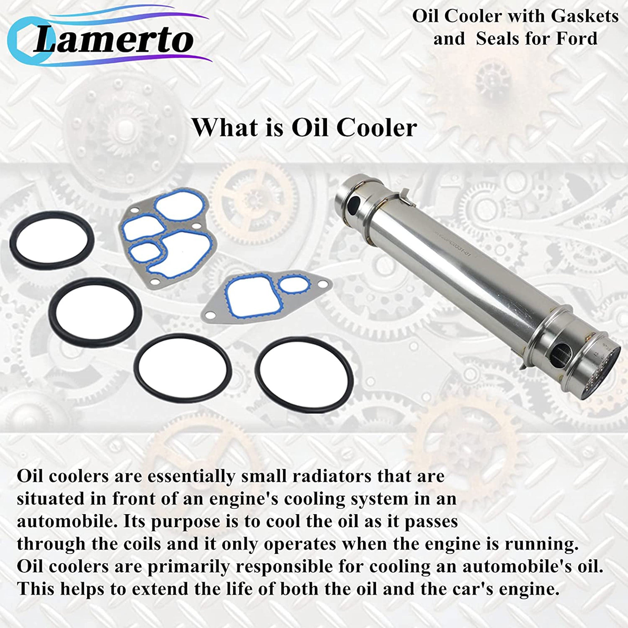 GeLuoXi EBY-430358A-0498 Oil Cooler with Gasket and Seal Kit, Select Ford Models