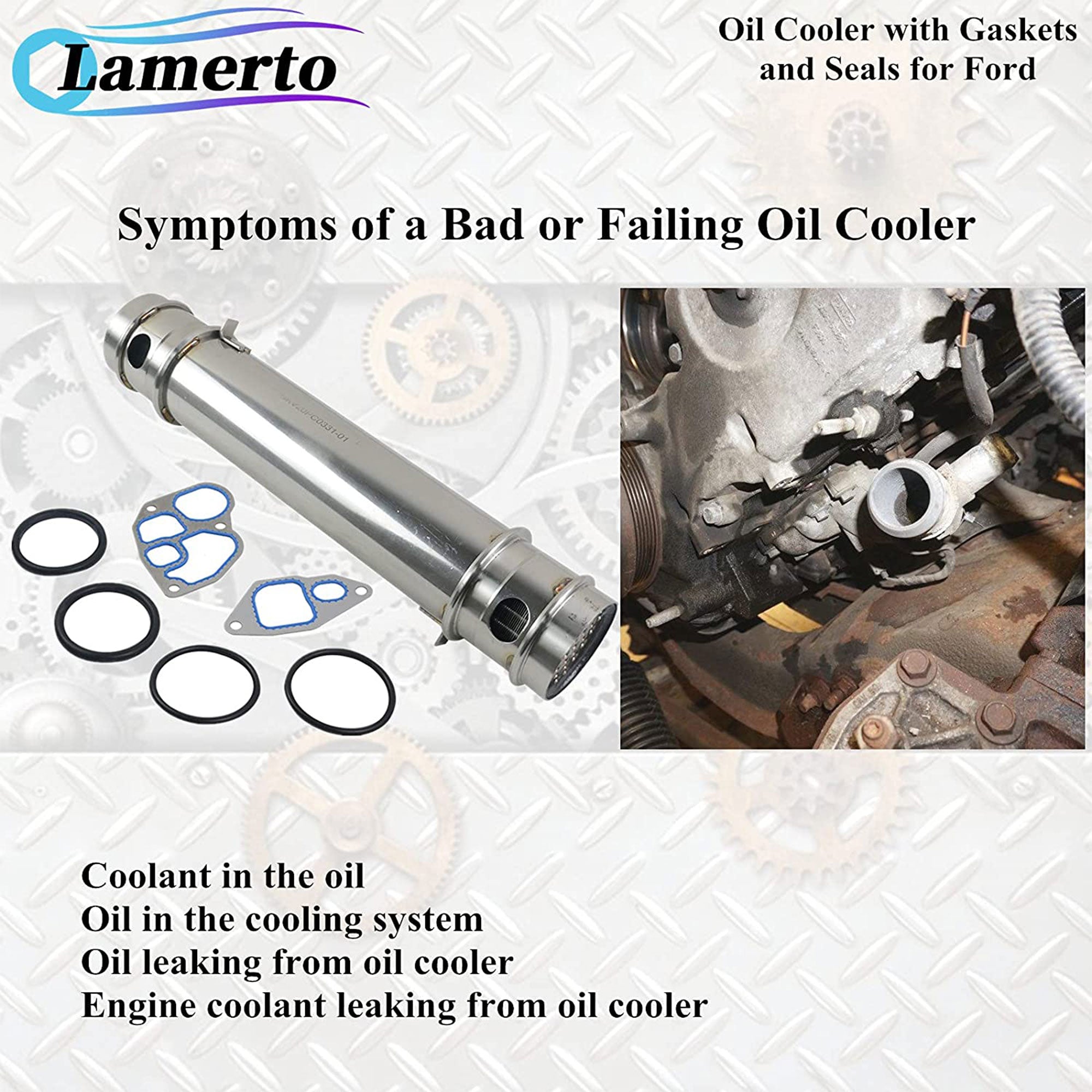 GeLuoXi EBY-430358A-0498 Oil Cooler with Gasket and Seal Kit, Select Ford Models