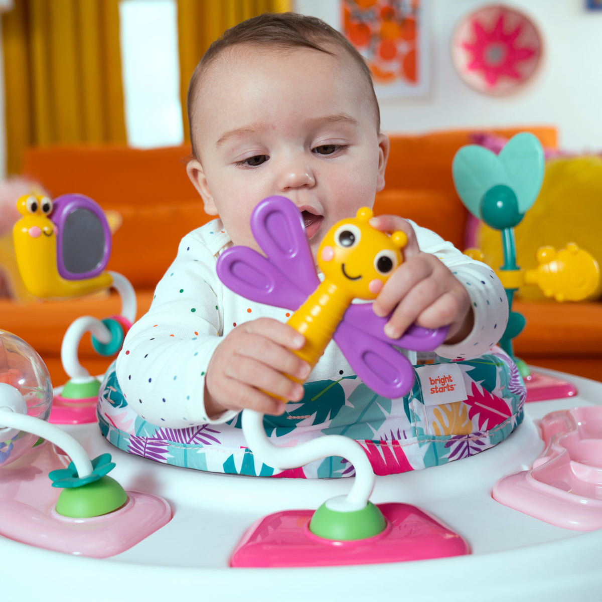 Bright Starts Bounce Bounce Baby 2 in 1 Activity Jumper and Table, Playful Palms - VMInnovations