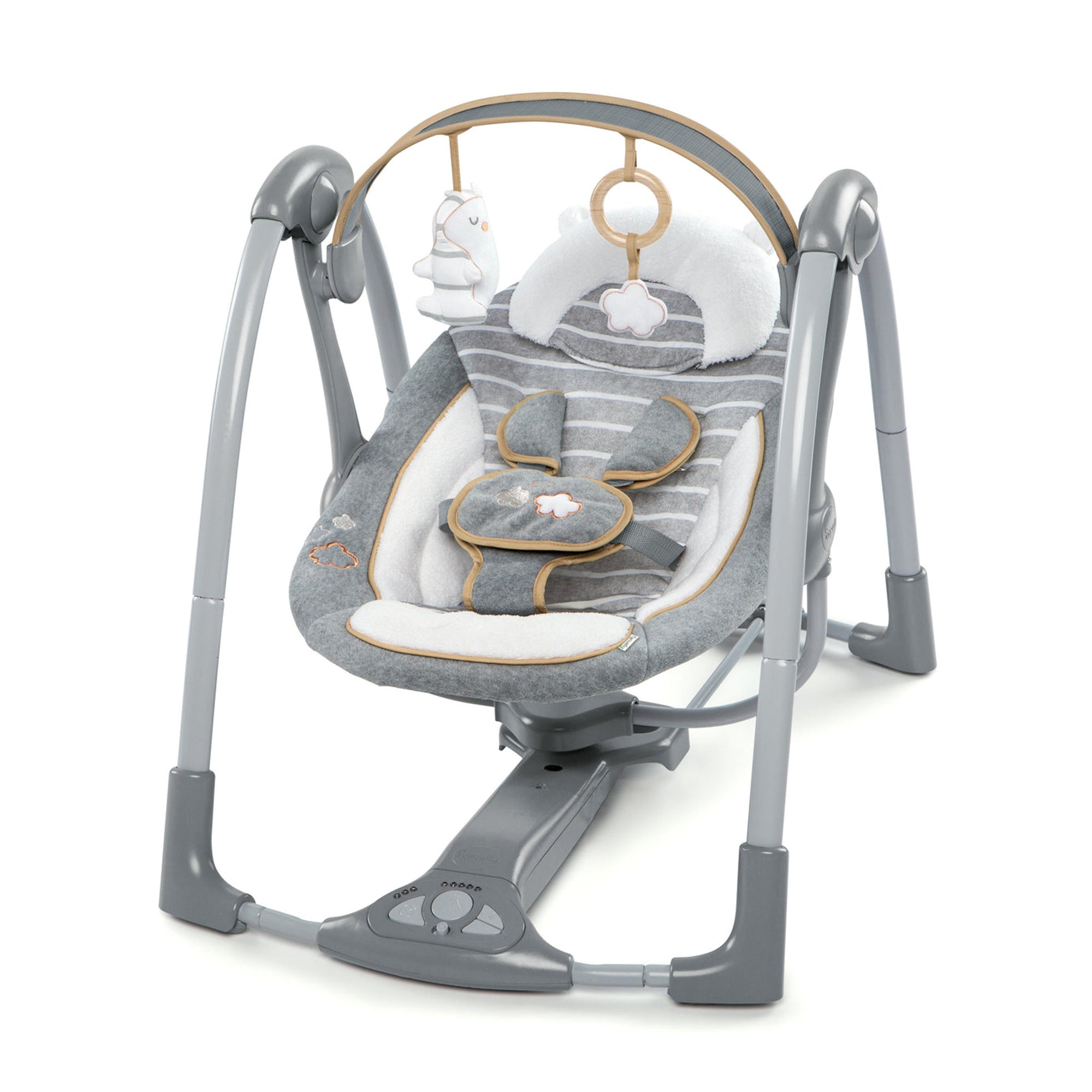 Ingenuity Boutique Collection Baby Swing N Go Portable Rocker Chair, Bella Teddy - VMInnovations