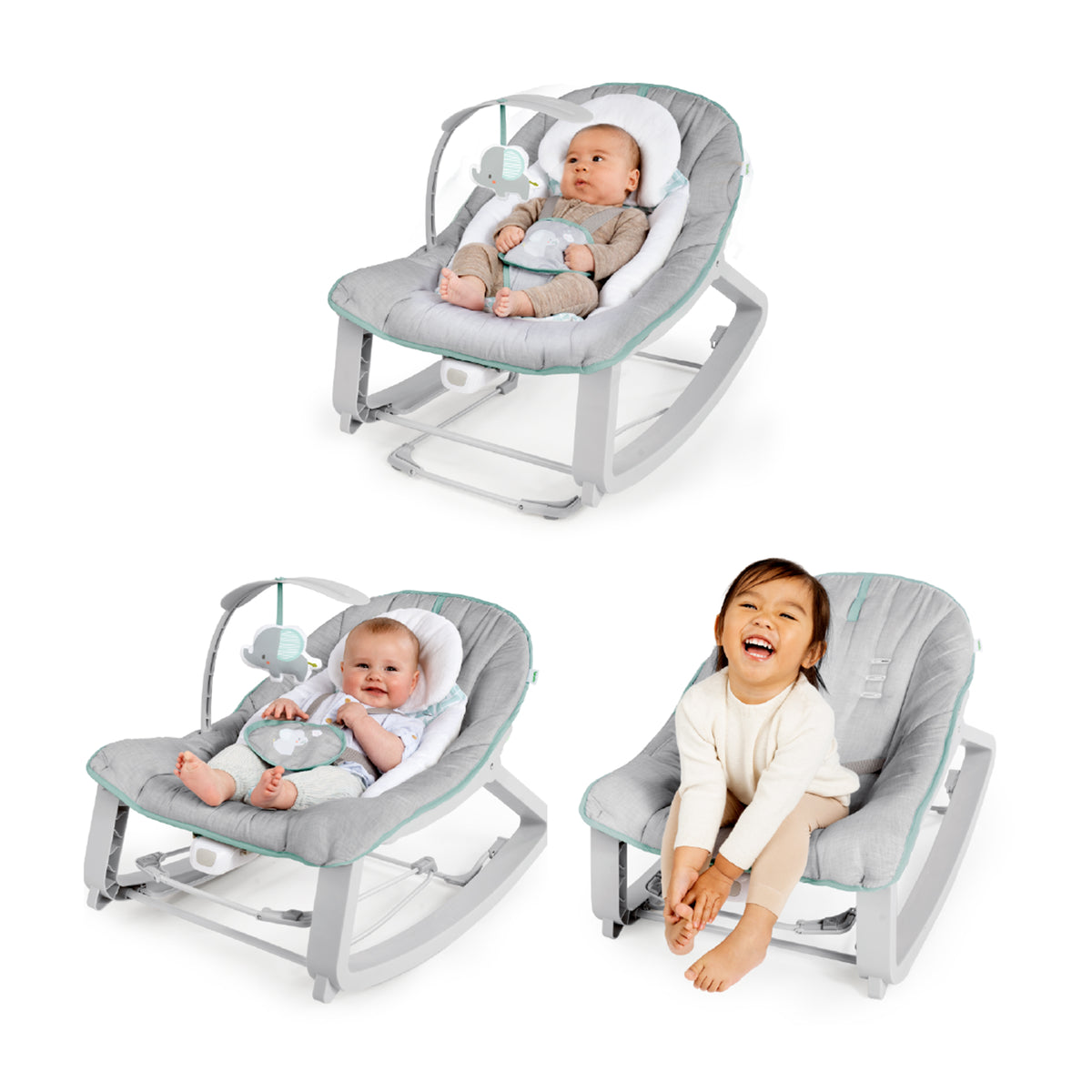 Ingenuity 3 In 1 Keep Cozy Grow with Me Kids Bouncer and Rocker to Seat, Weaver - VMInnovations