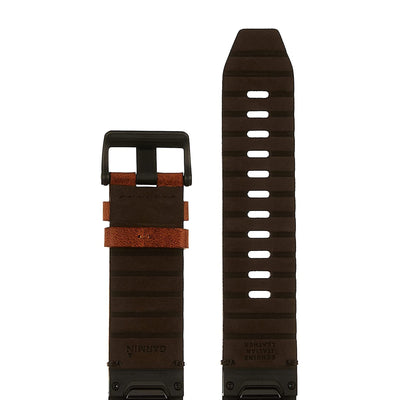 Garmin 26 MM Quickfit Durable Leather Replacement Smartwatch Band, Chestnut