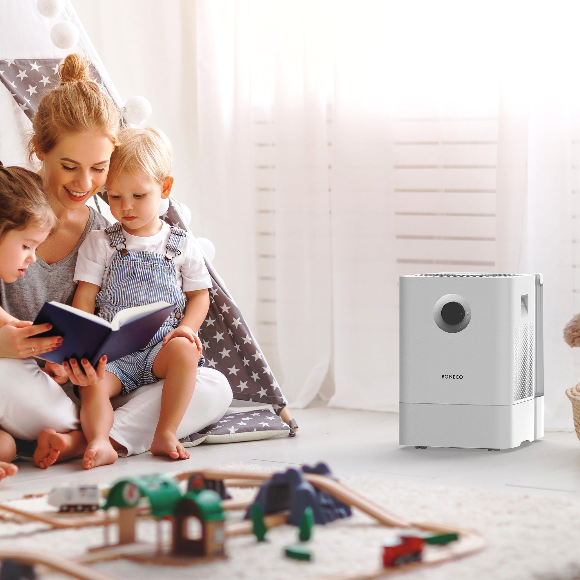 2 In 1 Whisper Quiet Humidifier Air Washer with Auto Shut Off, White (For Parts) - VMInnovations